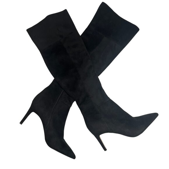 MARC FISHER Genessa 3 Black Over the Knee Faux Suede Women's Boots Size 8.5 NEW - Picture 1 of 7
